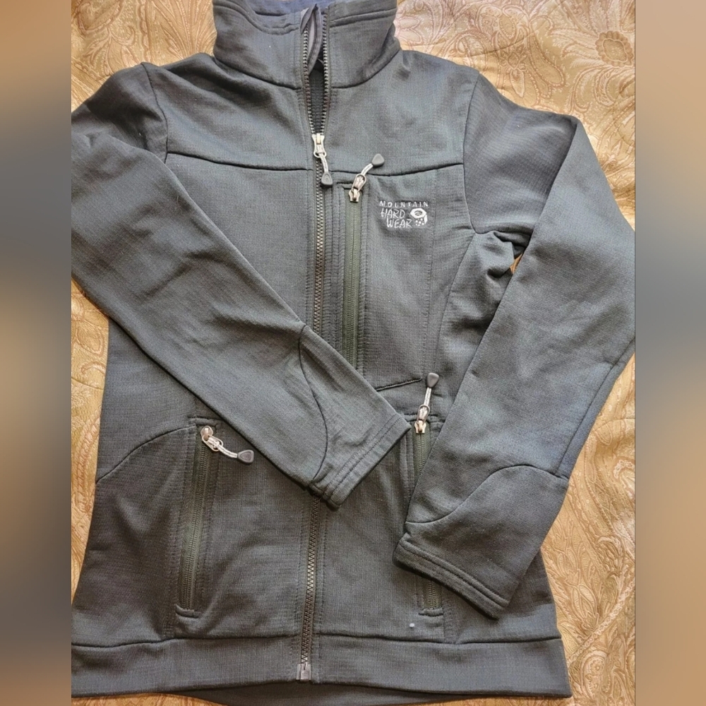 Mountain Hardwear Womens Gray Lightweight fleece lined Polartec Zip Up Jacket XS
